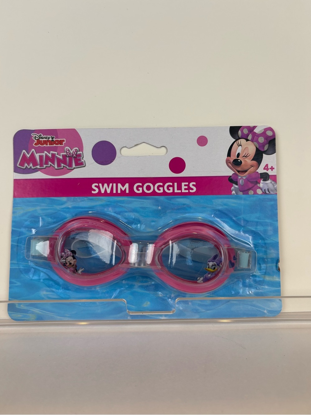 NWT Disney Minnie Mouse Kids Swim Goggles Pink 4+